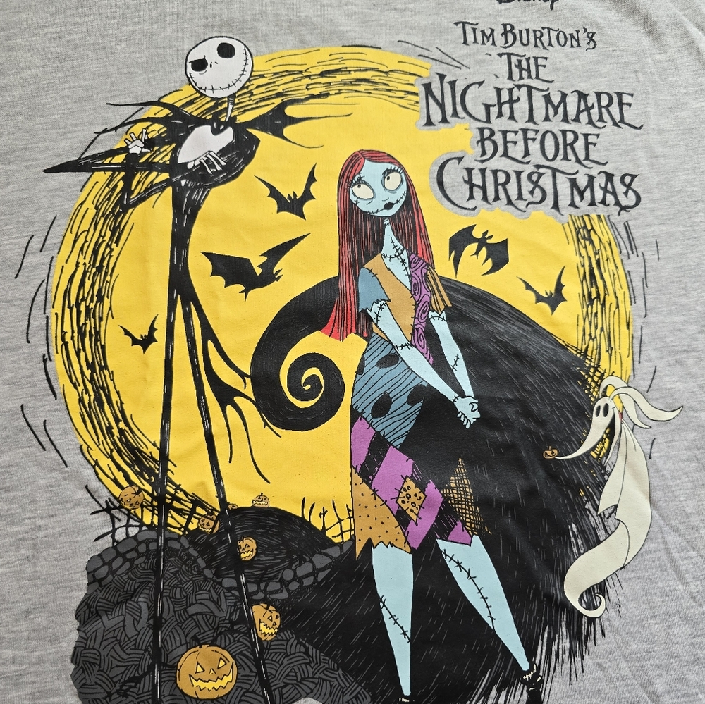 Disney Tim Burton's The Nightmare Before Christmas Graphic Tee - Gray - Picture 4 of 5